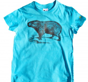 Dětské tričko Kapybara wear – Forest King (tyrkys)